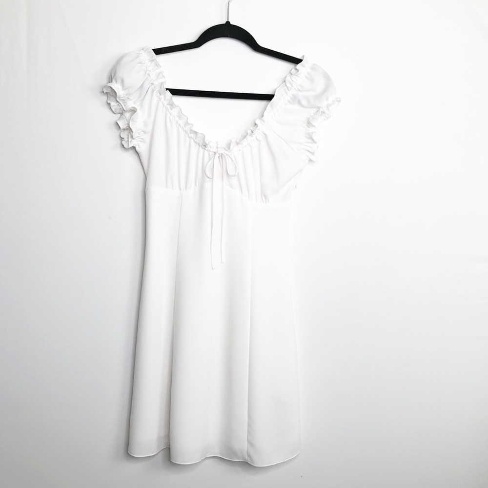 Aritzia Wilfred white mini baby doll dress